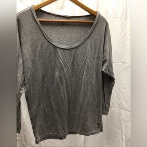 Lucky Brand Gray 3/4 Sleeve Relaxed Pajama Top
